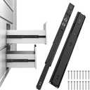 1 Pair 22" Heavy Duty Soft-Cushion Drawer Slides, Full Extension Ball Bearing Metal Slides, 200 lbs Load Capacity, Made of Durable Cold Rolled Steel Construction, Rust Proof and DurableBlack