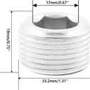 Internal Hex Thread Socket Pipe Plug Fitting,TTZEZE 304 Stainless Steel 1''NPT Male Countersunk Plug 6 PCS
