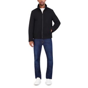Nautica Men's Wool Blend Lightweight Insulated Jacket Printed Diamond Quilted Interior, BlackRegular XX-Large
