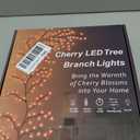 FNHMSL Cherry Enchanted Willow Vine Lights 7.55FT 144LED Pink Cherry Blossom Tree Branch Lights for Wall, Remote Timer,8 Light Model,Bedroom Wall Doors Wedding, Christmas, USB Battery Box