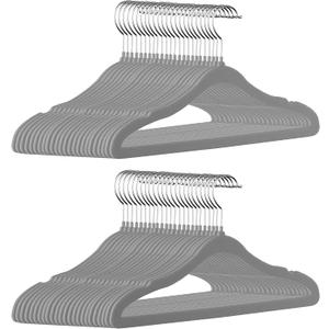 GoodtoU Velvet Kids Clothes Hangers 50 Pack 14.3 Inch Dark Gray
