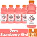 Gatorade Thirst Quencher Zero Sugar Sports Drink, Strawberry Kiwi, 20oz Bottles, 8 Pack, Electrolytes for Rehydration (EXP 03/03/27)