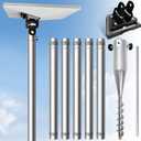 Starlink Mini Pole Mount, with 0-30 Adjustable Starlink Pipe Adapter, 9ft Starlink Ground Pole Mount Kit Features a Durable 1.5'' Diameter Pole with No-Dig Ground Anchor