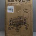 SEYVUM Folding Hand Truck with Basket, 2 in 1 Dolly Cart with 4 Wheels & Brakes, Retractable Handle Shopping Cart, Max Capacity 330 lbs, Include 2 Bungee Cords, for Moving, Luggage, Office