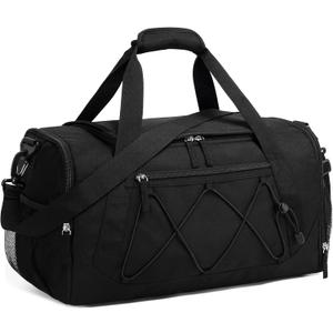 Vorspack Gym Bag for Men - 18 Inches Duffle Bag for Travel Duffel Bag with Shoe Compartment Lightweight Travel Bag for Gym Sports Overnight Weekender - Black