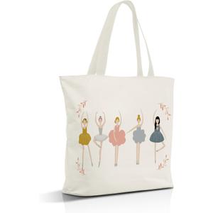 Ballet Gifts Canvas Tote Bag Aesthetic, Reusable Grocery Shopping Bags, Mother's Day Gifts, Teachers Day Gift, Birthday Christmas Dance Competition Gift (A03)