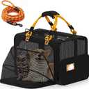 PAWZIDEA Expandable Large Pet Carrier, Soft-Sided 2–4 Cats Carrier Up 55lbs, 24.0"L x 16.0"W x 16.0"H, Black Warrior