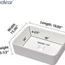 Lordear Vessel Sink Rectangle 19 Inch Bathroom Sink,Rectangular Modern Above Counter Bathroom Sinks White 19x15 Inch Porcelain Ceramic Vessel Vanity Sink Art Basin