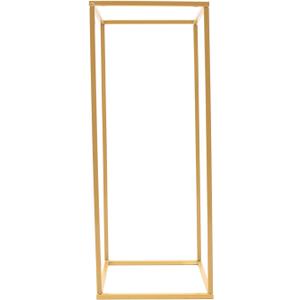 Gold Square Metal Wedding Arch Prop Frame Garden Arbor Flowers Balloon Backdrop Stand Wreath Flower Plant Stand for Wedding Birthday Event Backdrop Decor Indoor Outdoor Use (4PCS)