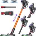 Cordless Vacuum Cleaner, 40KPA/40Mins, LED Display, Lightweight Stick Vacuum with Powerful Suction, Self-Standing, Green Light, Rechargeable Vacuum Cleaners for Home Pet Hair Carpet Hard Floors