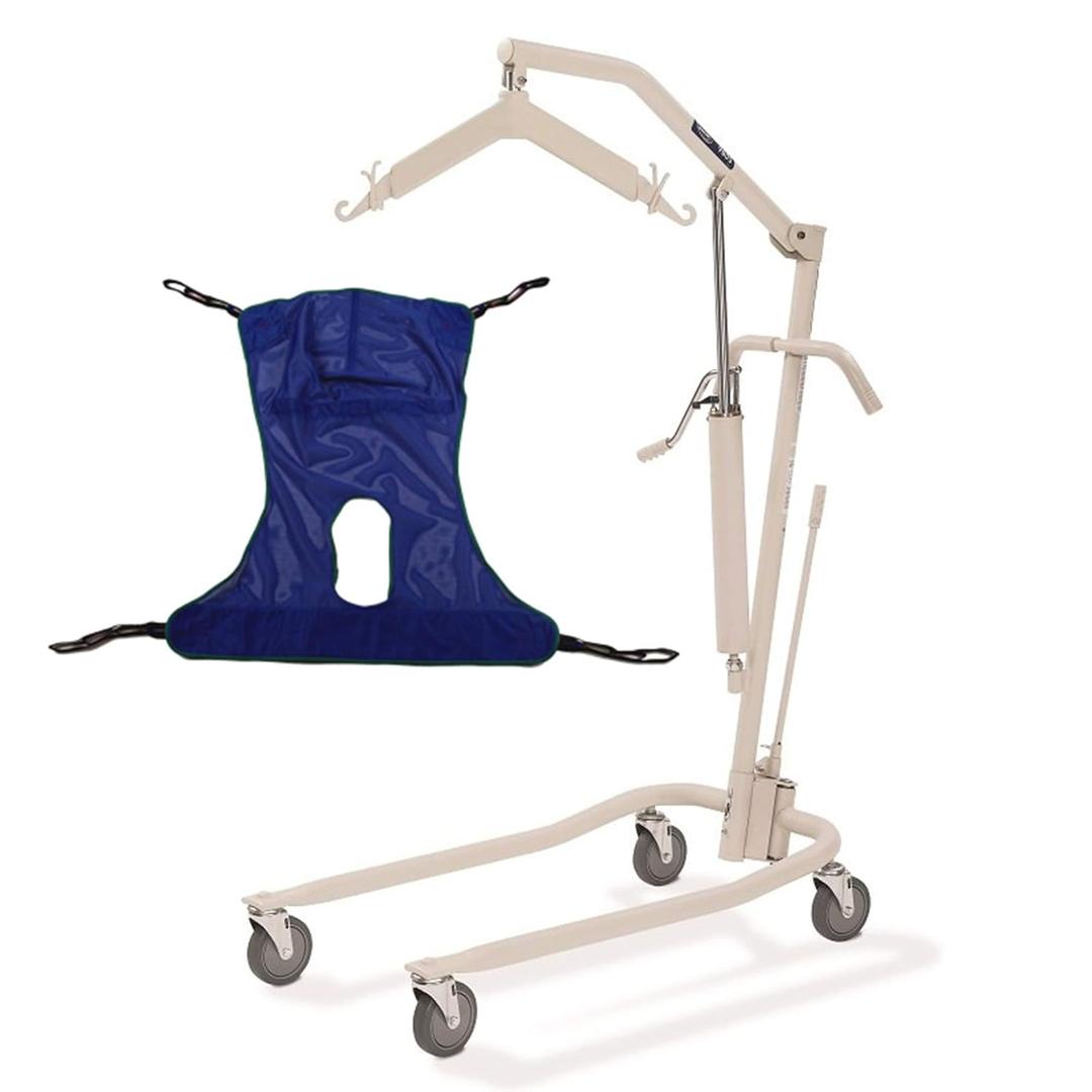 Invacare Painted Hydraulic Lift With Full Body R115 Mesh Sling | 450 Lbs. Weight Capacity | 9805P Model