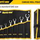 HURRICANE Flare Nut Wrench Set, SAE 6 piece Brake Line Wrench Set, Size from 1/4 to 1 inch, 15 degree Offset Double Open End with Organizer Pouch, Repair and Remove Nuts on Fuel Tube in Tight Spaces
