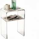 Clear Acrylic 2 - Tier End Table/Nightstand,23" H Sleek and Durable Bedside Storage. Ideal for Bedrooms, Living Rooms, and Modern Interiors. A Perfect Choice as a Bedside Table or Sofa Side Piece., 18.5" X 11.8" X 23.6"