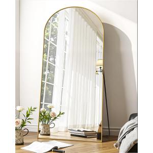Suidia Full Length Mirror, 58"x21" Floor Standing Mirror Freestanding, Full Body Mirrors with Stand for Bedroom, Hanging Mounted for Living Room Cloakroom, Gold, Arched Style Suidia Full Length Mirror, 58"x21" Floor Standing Mirror Freestanding, Full Body Mirrors with Stand for Bedroom, Hanging Mounted for Living Room Cloakroom, Gold, Arched Style