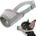 Mayerzon Dog Muzzle, Puppy Soft Mesh Muzzle for Small Medium Large Dogs Chihuahua Poodles Beagle Dachshund Corgis Labrador for Biting Chewing Grooming that Allows Panting Drinking(XXS, Grey)