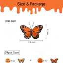 24pcs Monarch Butterflies Monarch Butterfly Decorations Kit with Magnet for Dia de Los Muertos Decorations Halloween Decorative Butterflies-2.25 inch KP06M