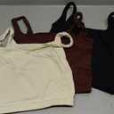 OLCHEE Womens 3 Pack Crop Tank Tops Basic Seamless Ribbed Sleeveless Square Neck Workout Top Summer Exercise Yoga Gym Shirts S