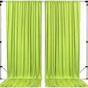 AK TRADING CO. 10 feet x 8 feet Polyester Backdrop Drapes Curtains Panels with Rod Pockets - Wedding Ceremony Party Home Window Decorations - Light Green, 2 Pack