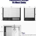 Roll Up Dish Drying Rack,Expandable Over The Sink Dish Drainer,Stainless Steel Kitchen Rolling Sink Rack with Utensil Holder,Length Up to 22.3" (Black)