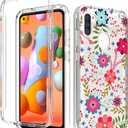 Case for Galaxy A11, Samsung A11 Case for Girls, Full Body Shockproof Clear Floral Soft Flexible TPU Slim Phone Protective Armor Cover for Samsung Galaxy A11 (Floral Prints)