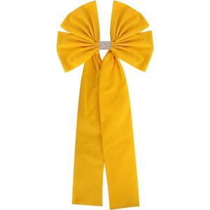 36x18 Inches Extra-Large Christmas Tree Topper Bow Yellow Velvet Ribbon Gift Bows for Christmas Home Decor, Outdoor Indoor Car Decoration (Yellow)