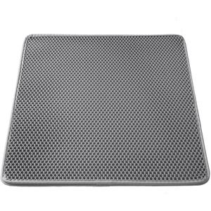 WePet Cat Litter Mat, Kitty Litter Trapping Mat, Honeycomb Double Layer Mats, No Phthalate, Urine Waterproof, Easy Clean, Scatter Control, Catcher Litter Tray Box Rug Carpet (#01 Light Grey)