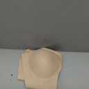 Angelhood Jelly Wireless Bras for Women Lace V Neck Push up Seamless T Shirt Bra Comfortable No Underwire Bra with Adjustable Straps Beige