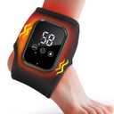 Ankle Heating Pad, Cordless Ankle Massager for Pain Relief, Heated Foot Brace Wrap with 3 Temperature Levels and 3 Vibration Modes for Men and Women, Auto Shut Off (1 Piece)