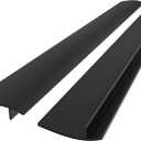 Lindas Essentials Silicone Stove Gap Covers (2 Pack), Heat Resistant Oven Gap Filler Seals Spaces Between Stovetop and Counter, Easy to Clean Stove Side Guard (30 Inches, Black)