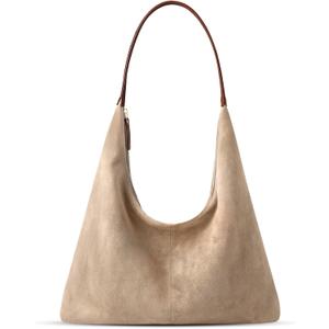 Suede Shoulder Bag for Women Suede Purse Boho Bags Slouchy Tote Bag Satchels Trendy Crescent Crossbody Bag Handbag