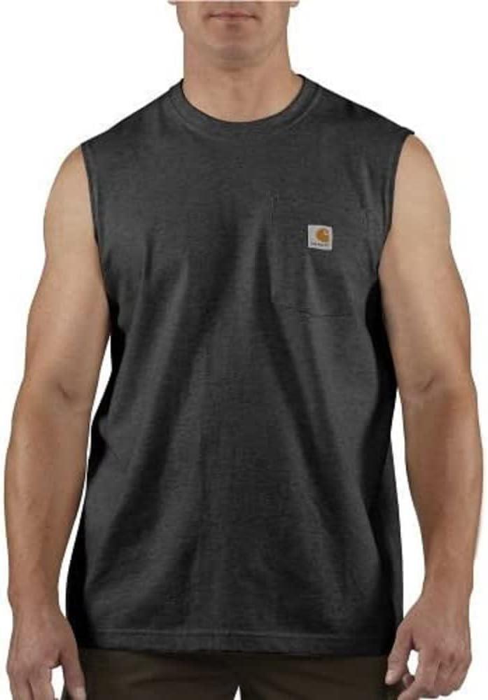 Carhartt Men's Big Workwear Pocket Sleeveless T-Shirt (XX-Large, Black)