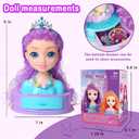 4-in-1 Doll Head for Hair Styling Kids-9Inch,Hair Salon Toys Makeup Kit Princess Accessories Pretend Play Toys Birthday Gifts for 3-8 Year Old Girls