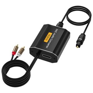 192kHz Optical to RCA Converter DAC Digital to Analog Audio Converter with Optical Cable to RCA L/R Audio Adapter for HDTV, DVD, Blu-Ray Players and Game Consoles 192kHz Optical to RCA Converter DAC Digital to Analog Audio Converter with Optical Cable to RCA L/R Audio Adapter for HDTV, DVD, Blu-Ray Players and Game Consoles
