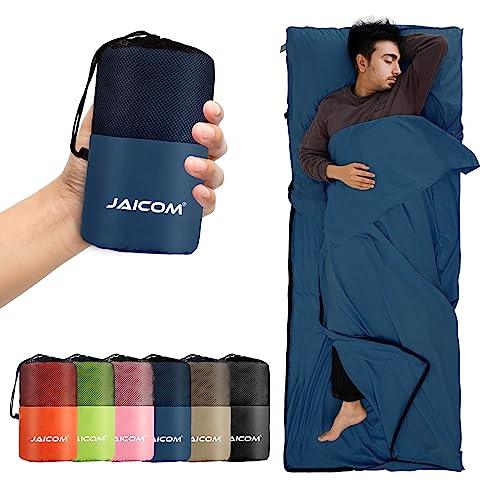 JAICOM Sleeping Bag Liner, Travel Sheets & Adult Sleep Sack, Ultralight and Portable Summer Sleeping Bag - Ideal for Backpacking, Hotels and Hostels, Business Trips, Camping