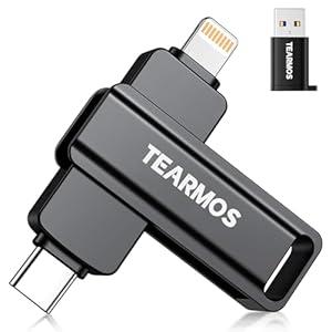 TEARMOS 512GB Flash Drive Intended for iPhone iPad, Memory Stick Storage for Photos and Videos Backup, Compatible with iPhone iPad Android PC, Plug and Play, No Application Required (Metal Gray)