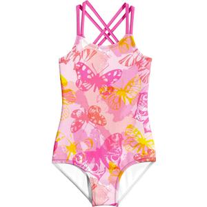 LQSZ Girls One Piece Swimsuits Quick Dry Beach Bathing Suit Cross Shoulder Strap Swimwear