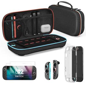Firven 3-in-1 Accessories Bundle for Nintendo Switch 2, Hard Shell Travel Carrying Case with Large Capacity, Dockable Protective Cover and 2 Screen Protectors, Protective Gaming Accessories for Switch 2