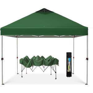 HERA'S PALACE 10x10 Pop Up Canopy Outdoor Tent for Patio with Bag Easy Up Shade Canopies Heavy Duty Event Tents for Backyard, Bench, Garden (10''x10'', Green)