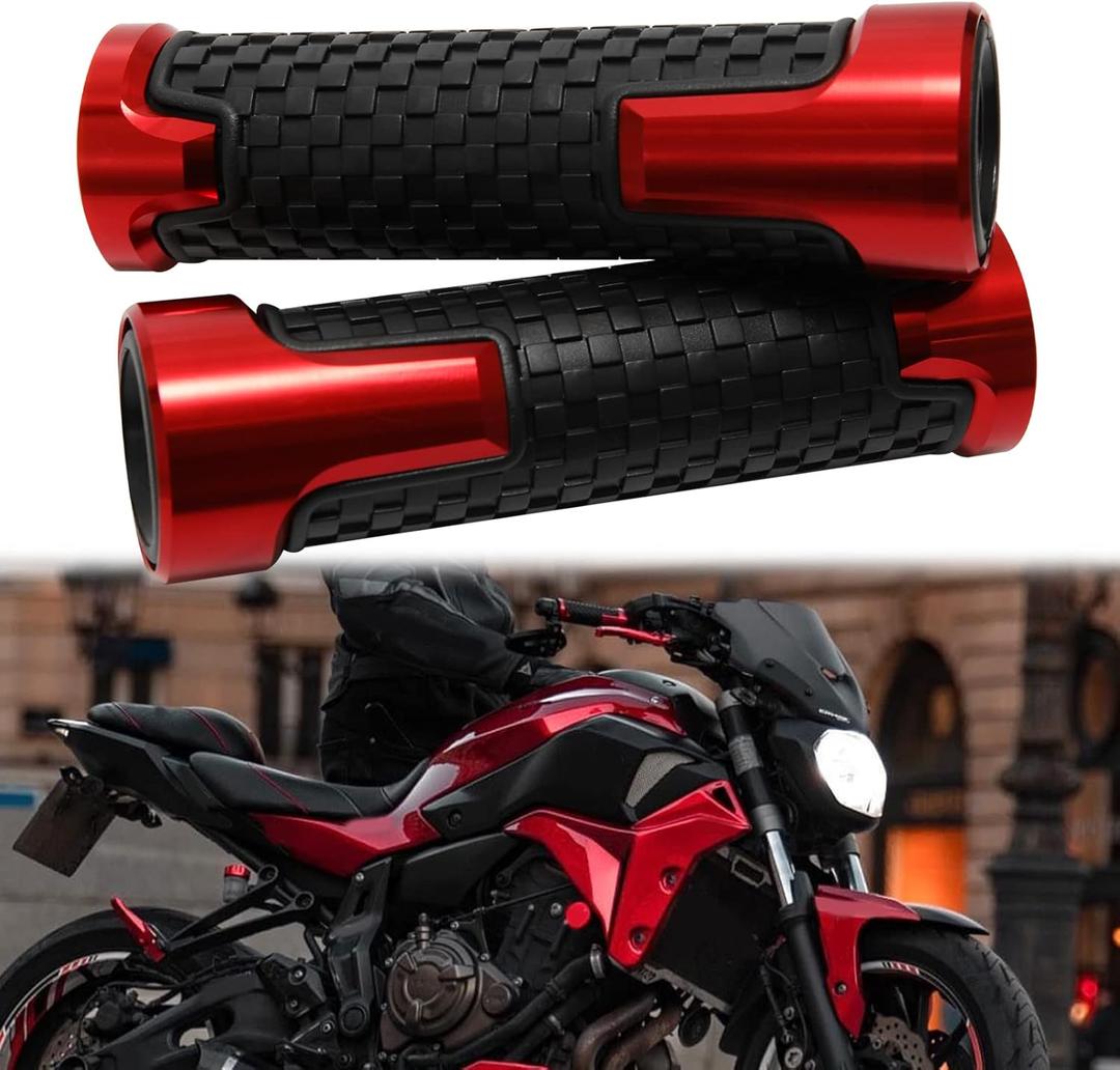 JMTBNO Universal 7/8" 22MM Motorcycle Handles Grips CNC Rubber Motorcycle Grips Compatible with Honda Yamaha Suzuki Kawasaki Dirt Bike