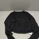 FAIRY SEASON Women's Cropped Cardigan Sweater Bell Long Sleeve 2025 Fall Lightweight Crochet Button Down Casual Elegant Knit Bolero Shrugs for Dresses Black Large