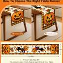 2 x Boo Ghost Halloween Table Runner - 13"72" Plaid Halloween Table Runner with Ghost Pumpkin Black Cat Bat for Fall Festive Decor, Seasonal Fall Decorations for Home Dining Room Kitchen Party