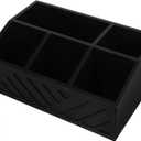 Garneck Wooden Storage Box for Tea Bag Sugar Packet Bar Countertop Organizer Compartment (Black)