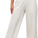 Beautiful Nomad Women's Linen Pants Casual High Waisted Wide Leg Pant Baggy Trousers with Pockets (XL)