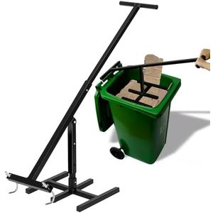 MEILANHUI Manual Trash Compactor, Roadside Trash Can Compactor with Adjustable Handle, Trash Compactor for 25-145 Gallon Trash Can with Wheels, Fit Use of Garden, Restaurant and Office