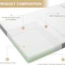 Lazyzizi Folding Mattress, 4 Inch Memory Foam Tri-fold with Breathable Bamboo Fiber Fabric Cover, Foldable Floor Mattress Guest Bed for Camping, Road Trip, Twin