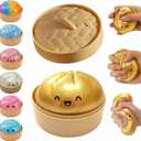 Glitter Dumpling Squishy,Dumpling Squishies,Glitter Dumplings Mystery Box,Colorful Dumplings Stress Balls Fidget,Jumbo Squishy Toy,Suitable for Adult use in Offices and Homes (Glitter Gold)