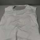 SOLY HUX Women's Twist Open Back Tank Tops with Built in Bra Sleeveless Crewneck Backless Summer Crop Top (Large, Plain White)