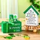 6 Pcs St. Patrick's Day Decorations St Patrick's Day Tiered Tray Decor Green Book Block Bundles Centerpiece Irish Wood Shamrock Luck House Table Sign for Rustic Party Bookshelf Home Desk