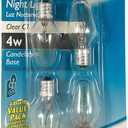 Philips LED 415422 Incandescent 16 Lumen 4 Watt 2700K Soft White C7 Night Light w/Candelabra Base (4 Pack)