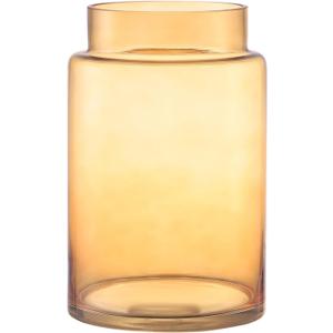 Large Glass Vase, 9 Inch Amber Glass Vase, Large Flower Vases for Bouquet, Tall Wide Mouth Vases for Flowers, Home, Wedding, Living Room, Office Decor